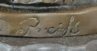 Bronze Lady Justice Sculpture with Sword and Draped Robe