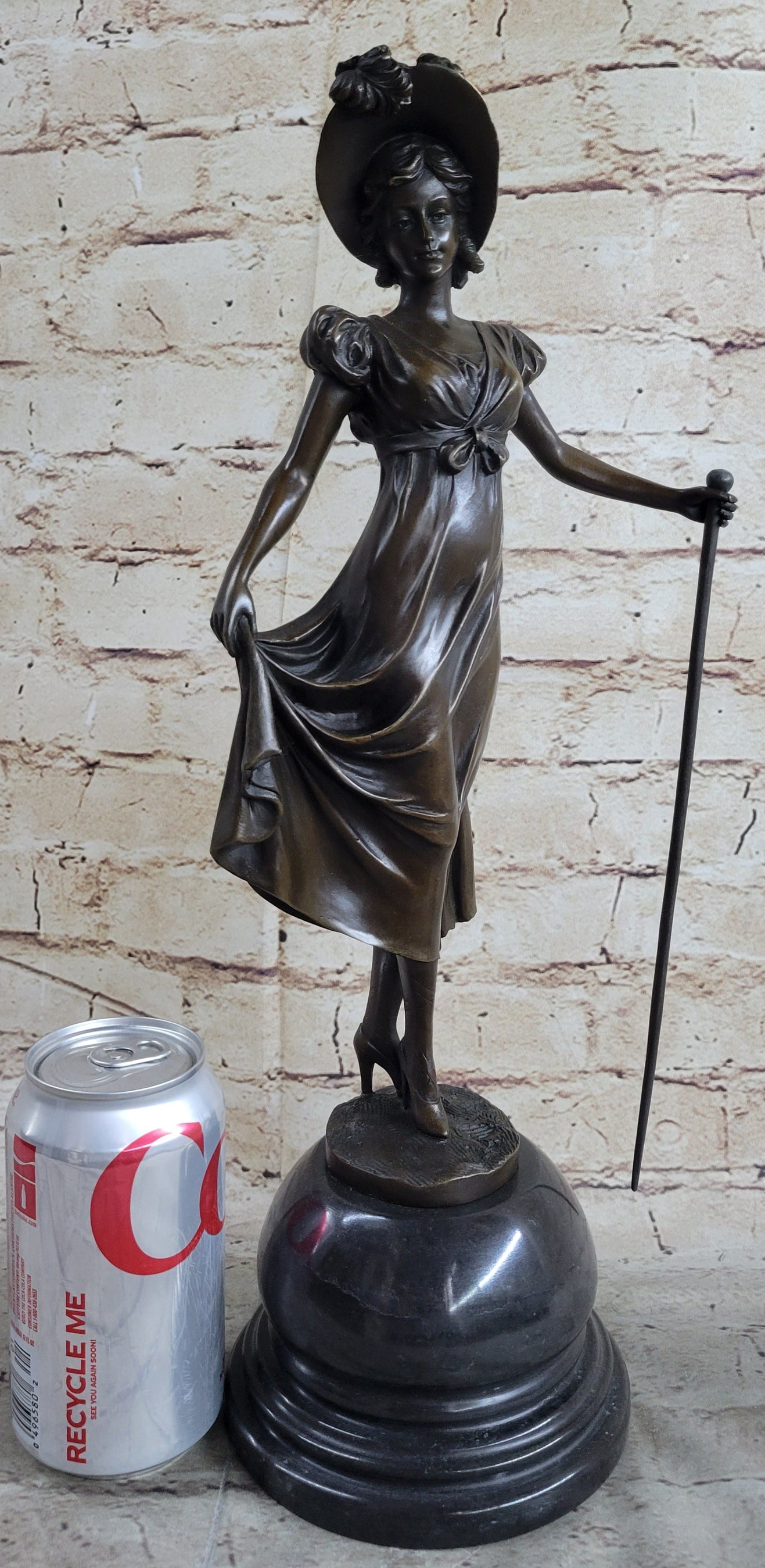 Little Bo Peep Bronze Sculpture Female Figure 17" x 7"