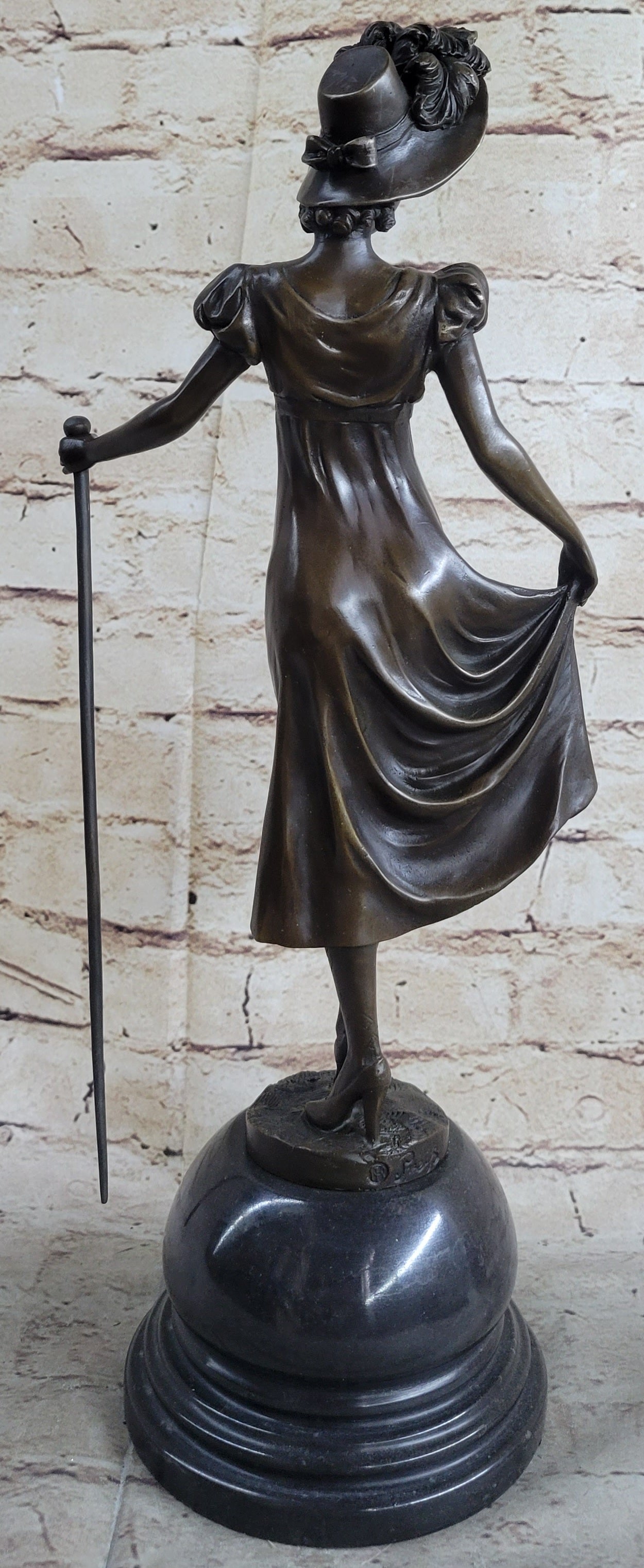 Little Bo Peep Bronze Sculpture Female Figure 17" x 7"