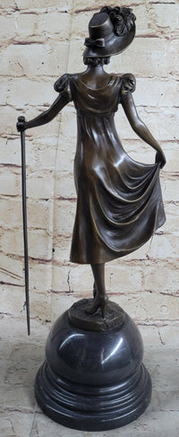Little Bo Peep Bronze Sculpture Female Figure 17" x 7"