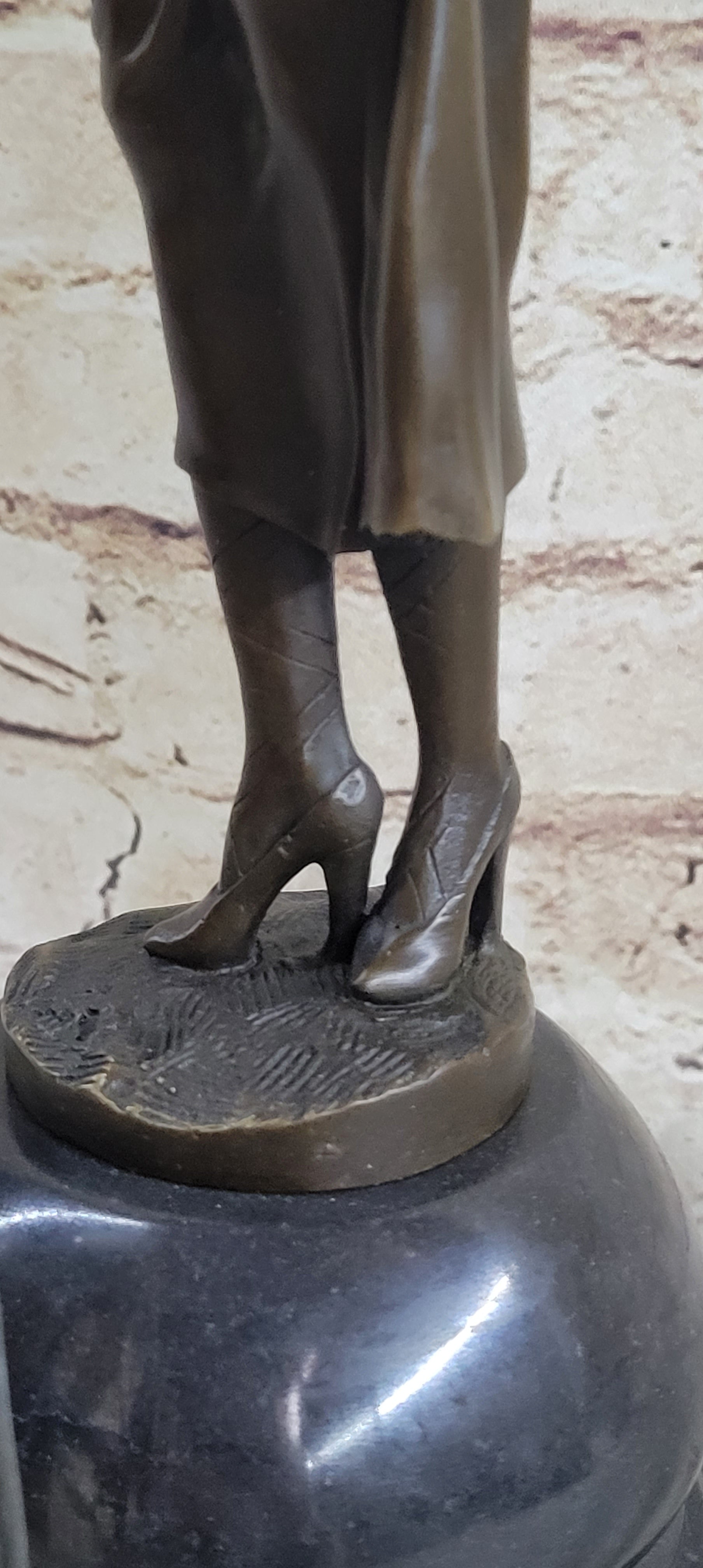 Little Bo Peep Bronze Sculpture Female Figure 17" x 7"