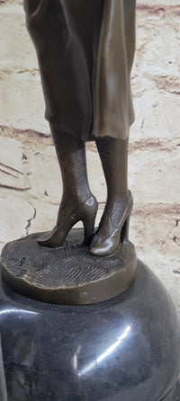 Little Bo Peep Bronze Sculpture Female Figure 17" x 7"