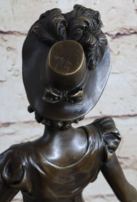 Little Bo Peep Bronze Sculpture Female Figure 17" x 7"