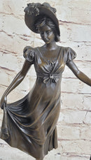 Little Bo Peep Bronze Sculpture Female Figure 17" x 7"