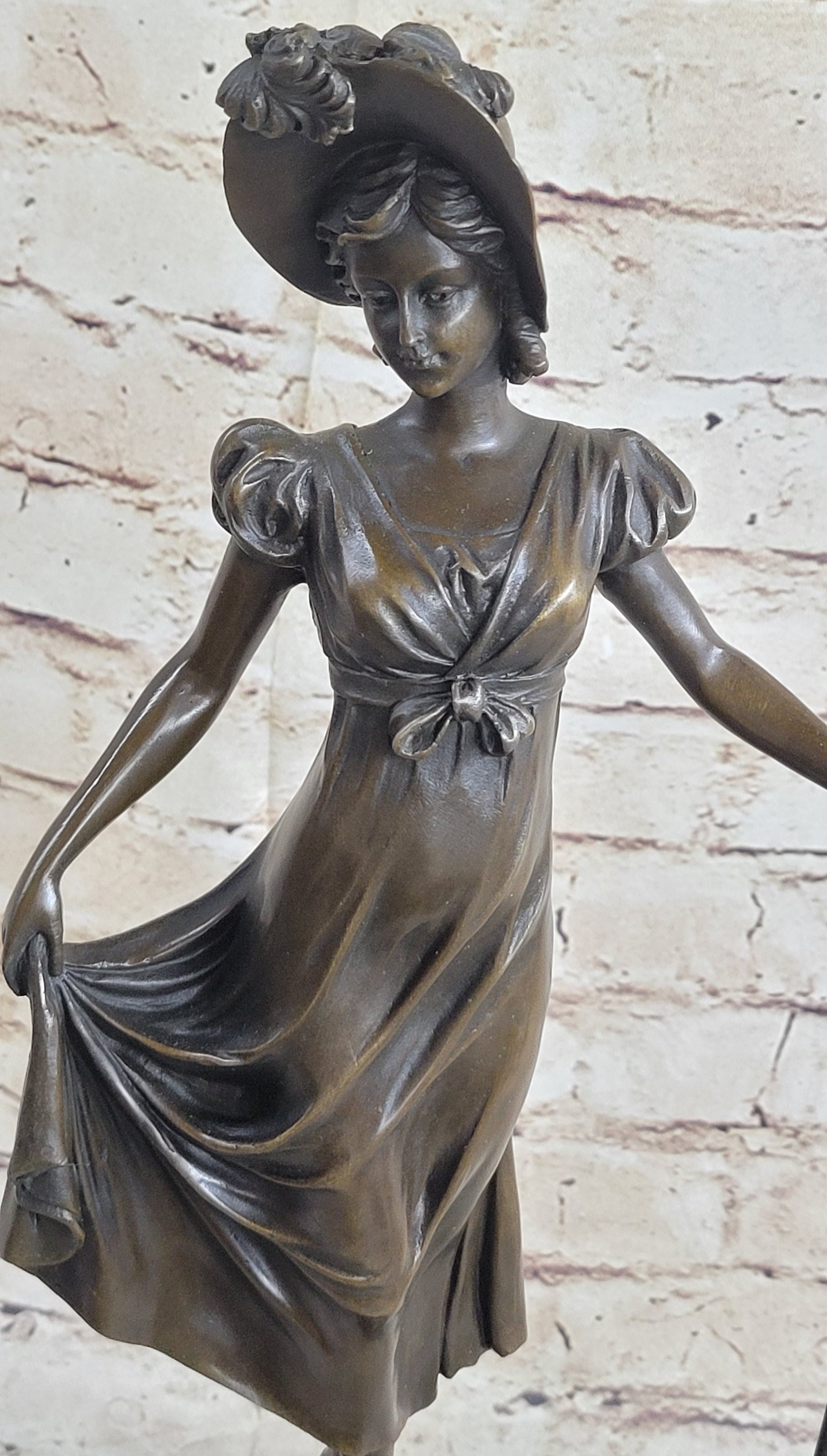 Little Bo Peep Bronze Sculpture Female Figure 17" x 7"