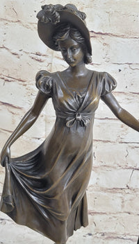Little Bo Peep Bronze Sculpture Female Figure 17" x 7"