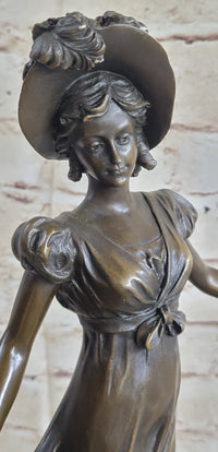 Little Bo Peep Bronze Sculpture Female Figure 17" x 7"