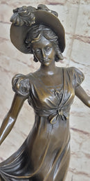 Little Bo Peep Bronze Sculpture Female Figure 17" x 7"