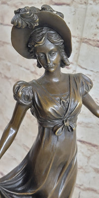 Little Bo Peep Bronze Sculpture Female Figure 17" x 7"