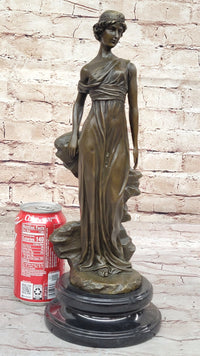 Greek Bronze Marble Art Goddess Wisdom Athena Sculpture