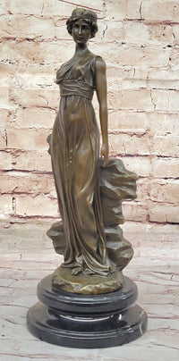 Greek Bronze Marble Art Goddess Wisdom Athena Sculpture