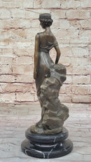 Greek Bronze Marble Art Goddess Wisdom Athena Sculpture