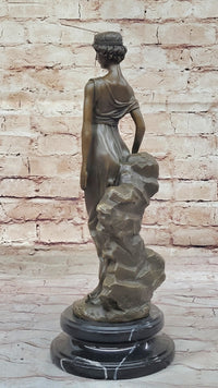 Greek Bronze Marble Art Goddess Wisdom Athena Sculpture