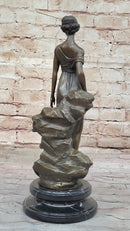 Greek Bronze Marble Art Goddess Wisdom Athena Sculpture