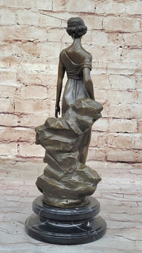 Greek Bronze Marble Art Goddess Wisdom Athena Sculpture