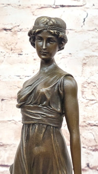 Greek Bronze Marble Art Goddess Wisdom Athena Sculpture