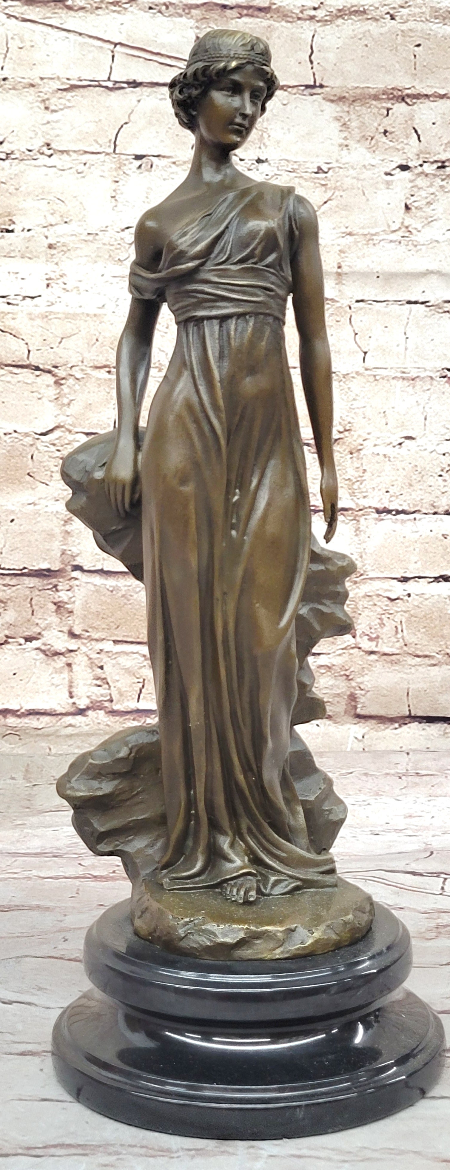 Greek Bronze Marble Art Goddess Wisdom Athena Sculpture