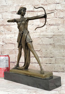Signed Original Goddess of Hunt Diana Bronze Sculpture