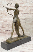 Signed Original Goddess of Hunt Diana Bronze Sculpture
