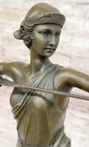 Signed Original Goddess of Hunt Diana Bronze Sculpture