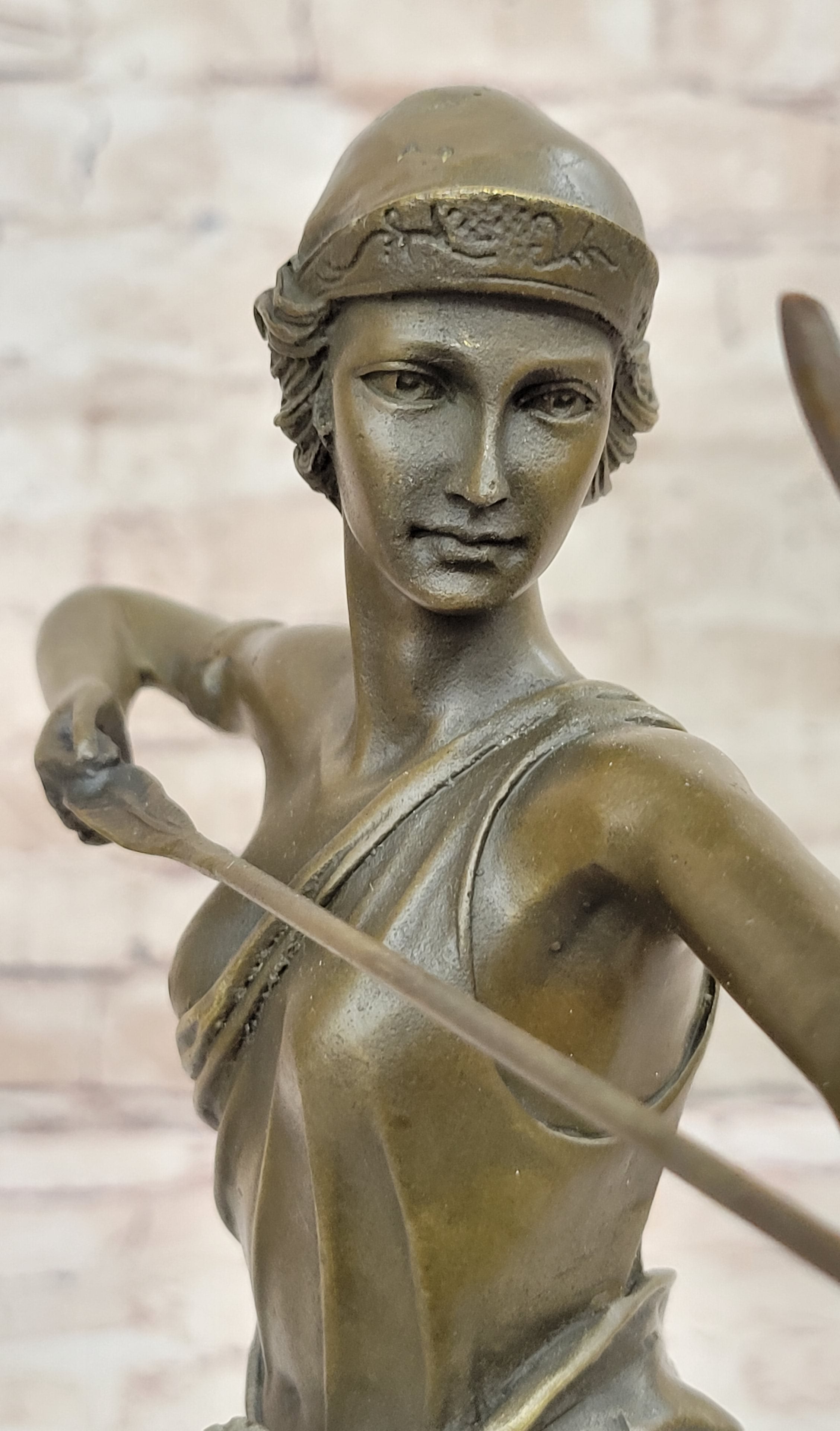 Signed Original Goddess of Hunt Diana Bronze Sculpture