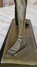Signed Original Goddess of Hunt Diana Bronze Sculpture