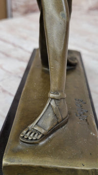 Signed Original Goddess of Hunt Diana Bronze Sculpture