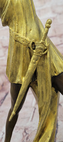 Diana the Huntress Gold Patina in Lost Wax Bronze Signed Le Faguays