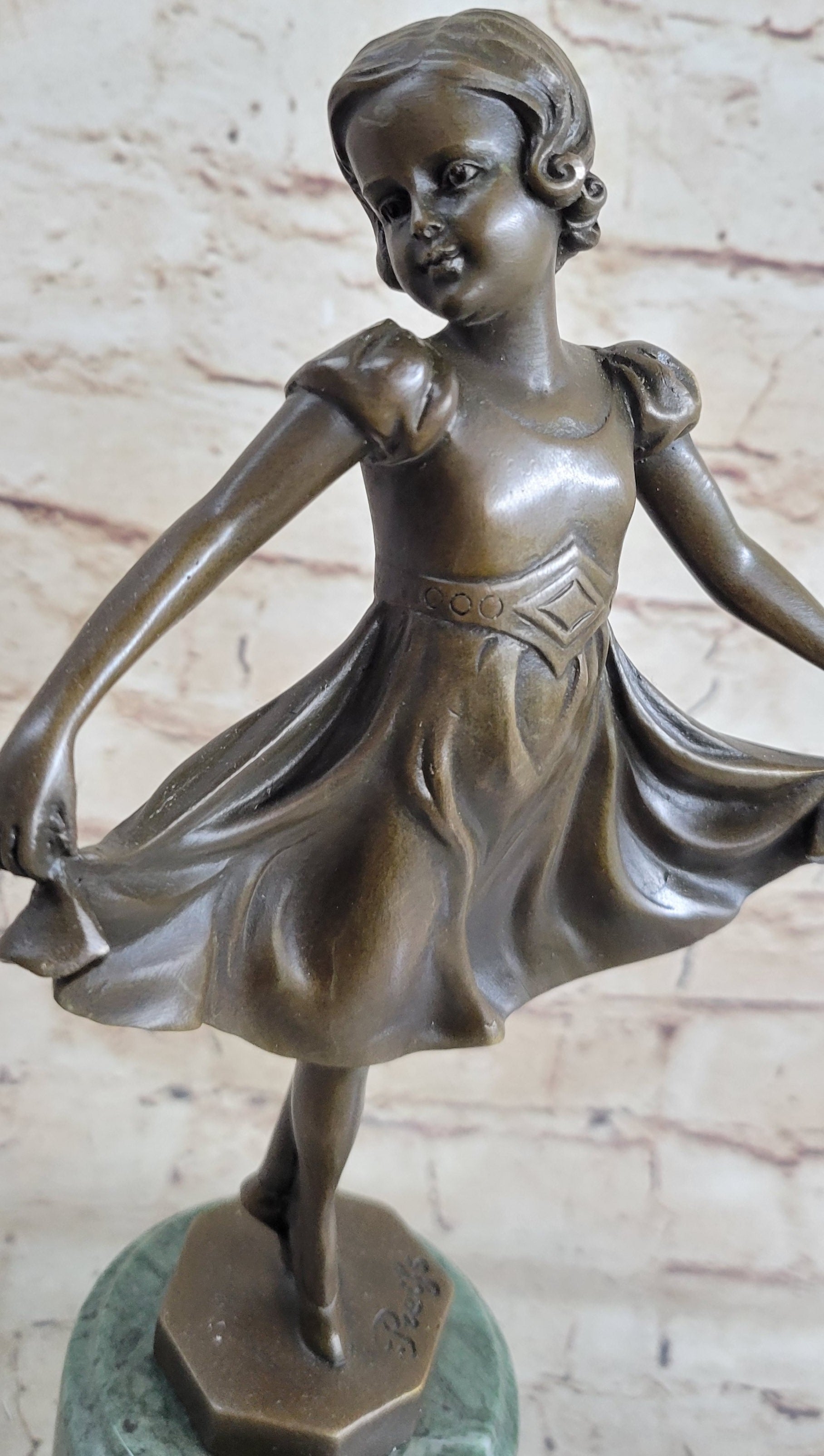 Signed Preiss Bronze Little Ballerina Girl Dancer Sculpture