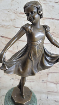 Signed Preiss Bronze Little Ballerina Girl Dancer Sculpture