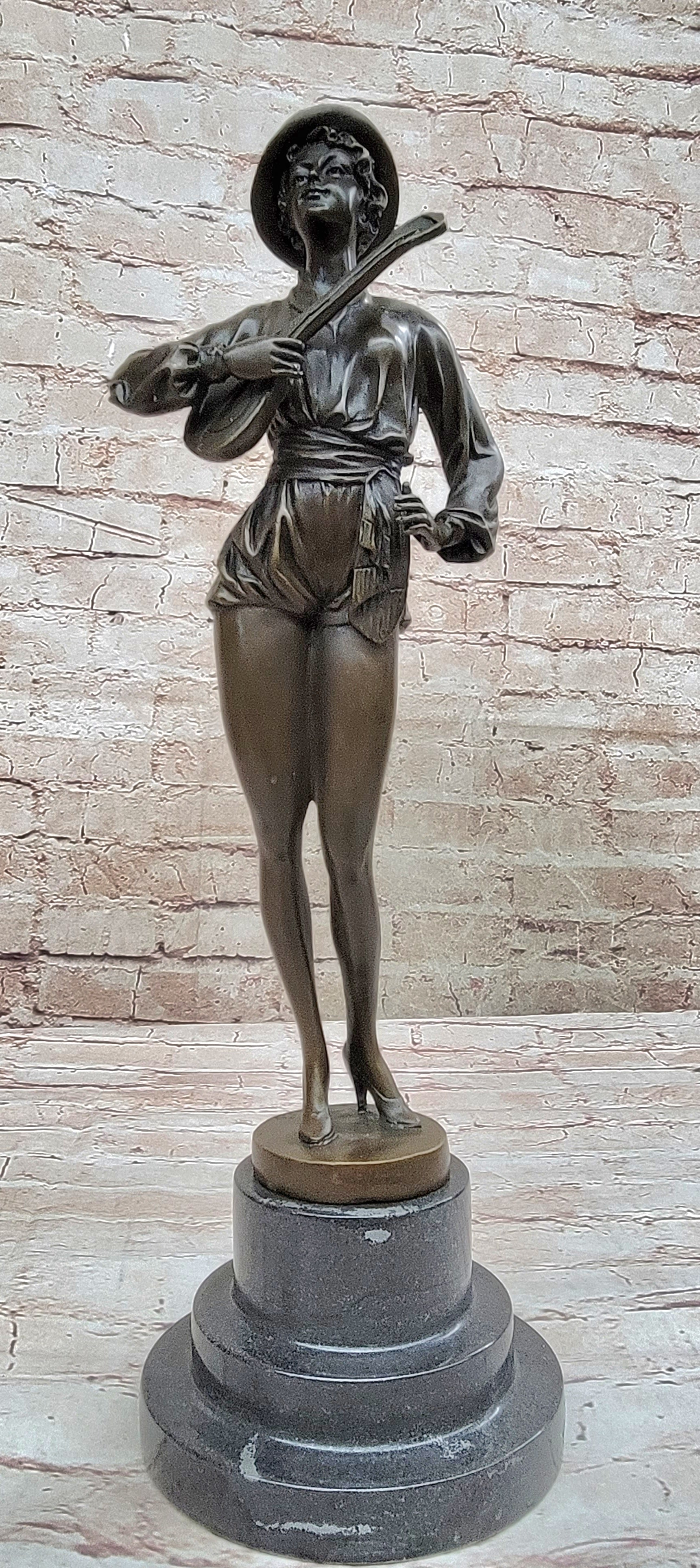Signed Preiss Art Bronze Sculpture Guitar Player Music