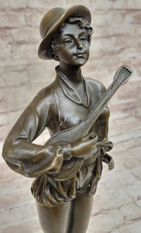 Signed Preiss Art Bronze Sculpture Guitar Player Music