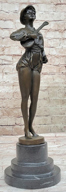 Signed Preiss Art Bronze Sculpture Guitar Player Music