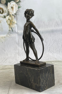 Bronze Marble Pretty Girl Bookend Art Deco