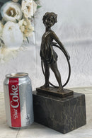 Bronze Marble Pretty Girl Bookend Art Deco