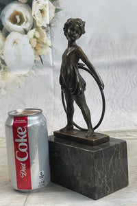 Bronze Marble Pretty Girl Bookend Art Deco