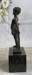 Bronze Marble Pretty Girl Bookend Art Deco