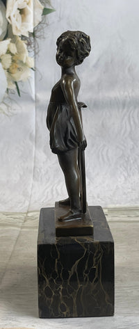 Bronze Marble Pretty Girl Bookend Art Deco