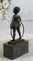 Bronze Marble Pretty Girl Bookend Art Deco