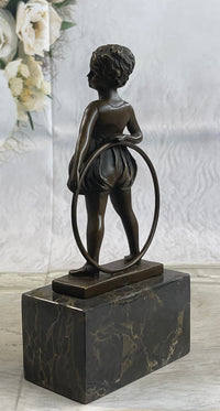 Bronze Marble Pretty Girl Bookend Art Deco
