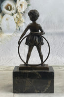Bronze Marble Pretty Girl Bookend Art Deco