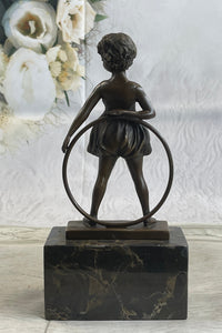 Bronze Marble Pretty Girl Bookend Art Deco