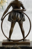 Bronze Marble Pretty Girl Bookend Art Deco