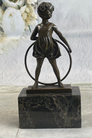 Bronze Marble Pretty Girl Bookend Art Deco