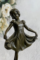 Bronze Marble Pretty Girl Bookend Art Deco