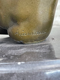 BRONZE STATUE OF YOUNG NUDE GIRL IN THOUGHT SCULPTURE FIGURINE