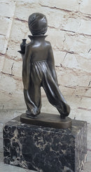 Vintage Arab Boy Server Bronze Sculpture Book-End