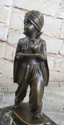 Vintage Arab Boy Server Bronze Sculpture Book-End