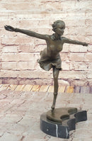 Bronze Figure Skater Sculpture – Ice Dancing on Marble Base
