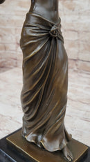 Graceful Bronze Dancing Semi Nude Woman – Elegant Art Nouveau Sculpture